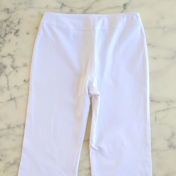 High-Waist Straight Leg Soft Woven Fabric White Stretchable Pant. - Picture 5 of 6